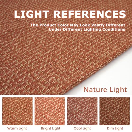 KOZYFLY Long Runners for Hallways 2x12 ft Washable Kitchen Runner Non Slip Rubber Backed Hallway Rugs Cotton Entryway Runner Rug Floor Carpet for Indoor Hall, Backdoor, Kitchen, Orange/Tan