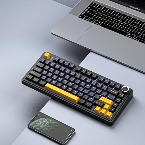 Aula F75 Mekanik RGB TKL Gray Switch Kablosuz Makrolu Hot Swap Klavye Siyah