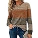 Women Shirts Round Neck 2025 Fall Pullover Fashion Casual Loose Blouses Plaid Printed Long Sleeve Basic Tops