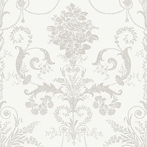 Laura Ashley Josette Papier peint colombe gris et blanc