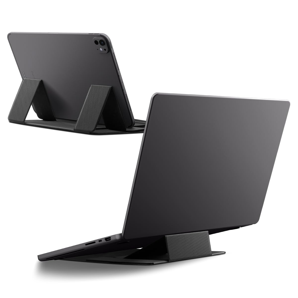 Spigen Slim Fold Portable Laptop Stand for Desk, Non-Adhesive Foldable Tablet Stand, Ultra-Slim, Dual-Angle Anti-Slip Laptop Riser, Compatible with MacBook Neo/Pro/Air iPad Pro/Air M2 M3 M4 M5 11"-16"