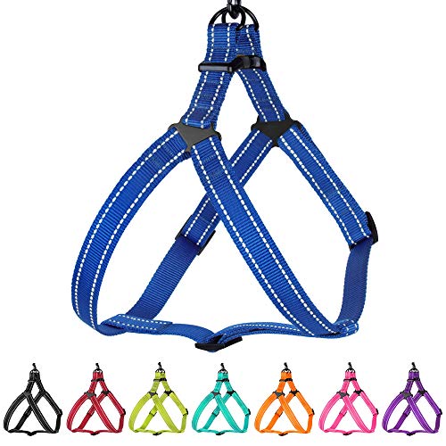 CollarDirect Reflective Dog Harness Step in Small Medium Large for Outdoor Walking, Comfort Adjustable Harnesses for Dogs Puppy Pink Black Red Purple Mint Green Orange Blue (Small, Blue)