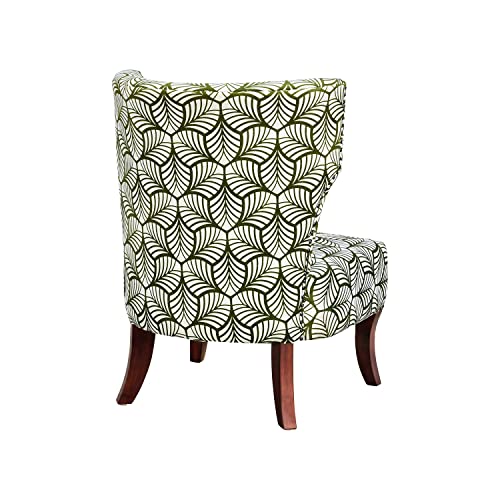 Image of Nilkamal Leafy Fabric Lounge Chair (Green & White)