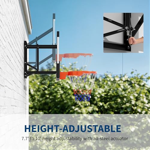 48'' Wall Mounted Basketball Hoop with Shatterproof Backboard, Basketball Portable Hoop & Goal, Indoor & Outdoor with Adjustable Height, Classic Basketball Court, Teens, Adults, Schools, Parks, Garage by Garvee - Image 7