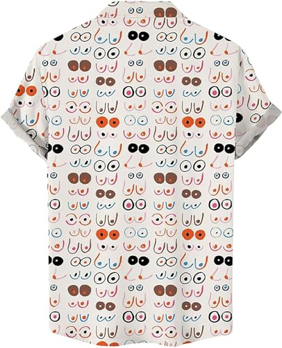 Funny Boobs Hawaiian Shirt for Men - Aloha AmazingButton Down Mens Hawaiian Shirts Short Sleeve Luau Beach Shirt2