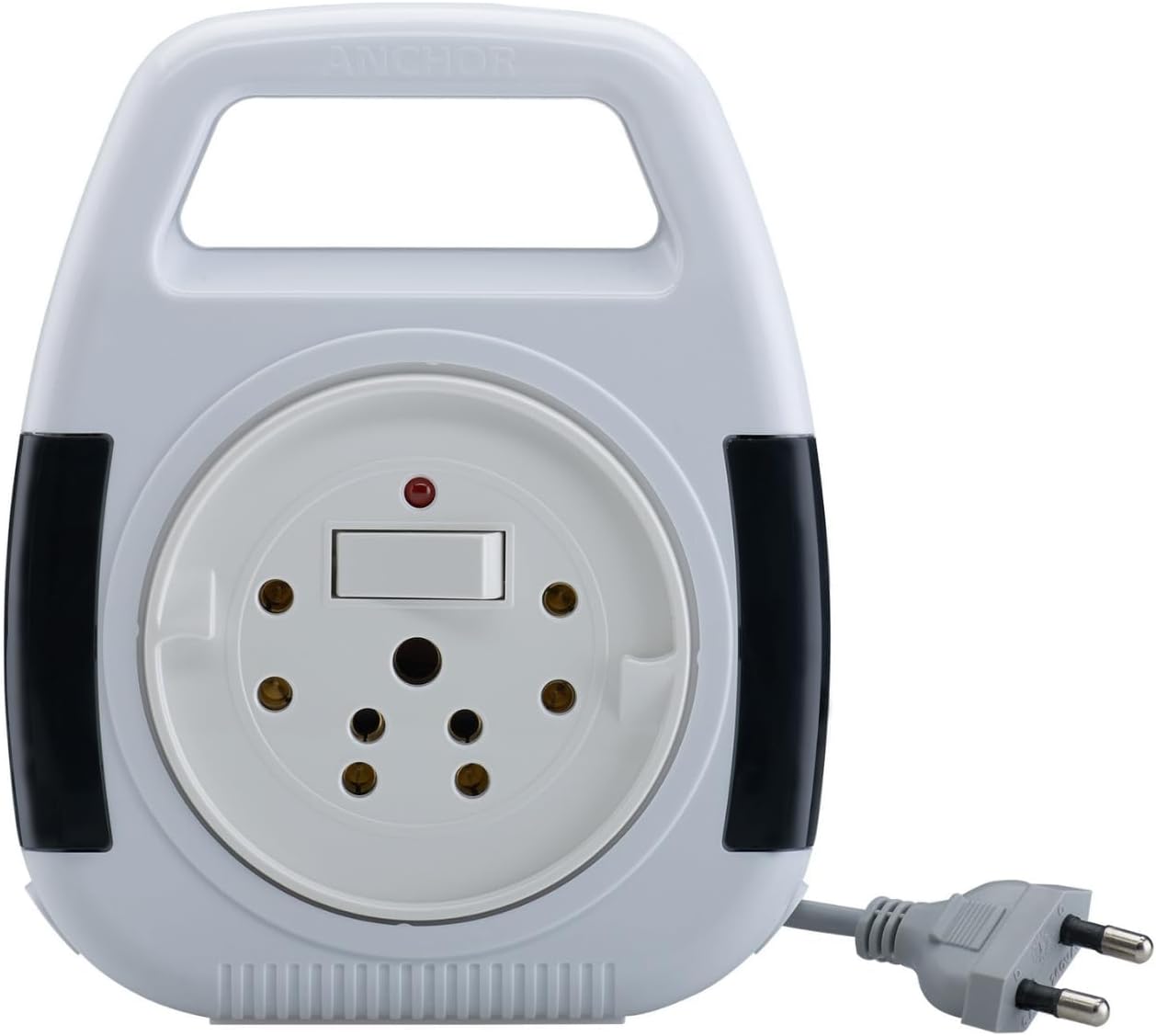 Anchor by Panasonic 6A 2 Pin Flex Box with Indicator & Handle | 4 Mtr Extension Flex Box for Home, Office (White)