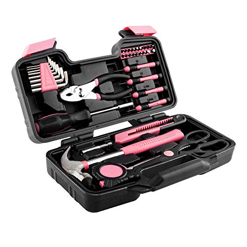 Kit de herramientas combinado 39 piezas negro y rosa miniatura 1