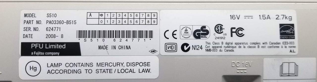 Fujitsu ScanSnap S510 Sheet-fed Scanner : Amazon.ca: Office Products