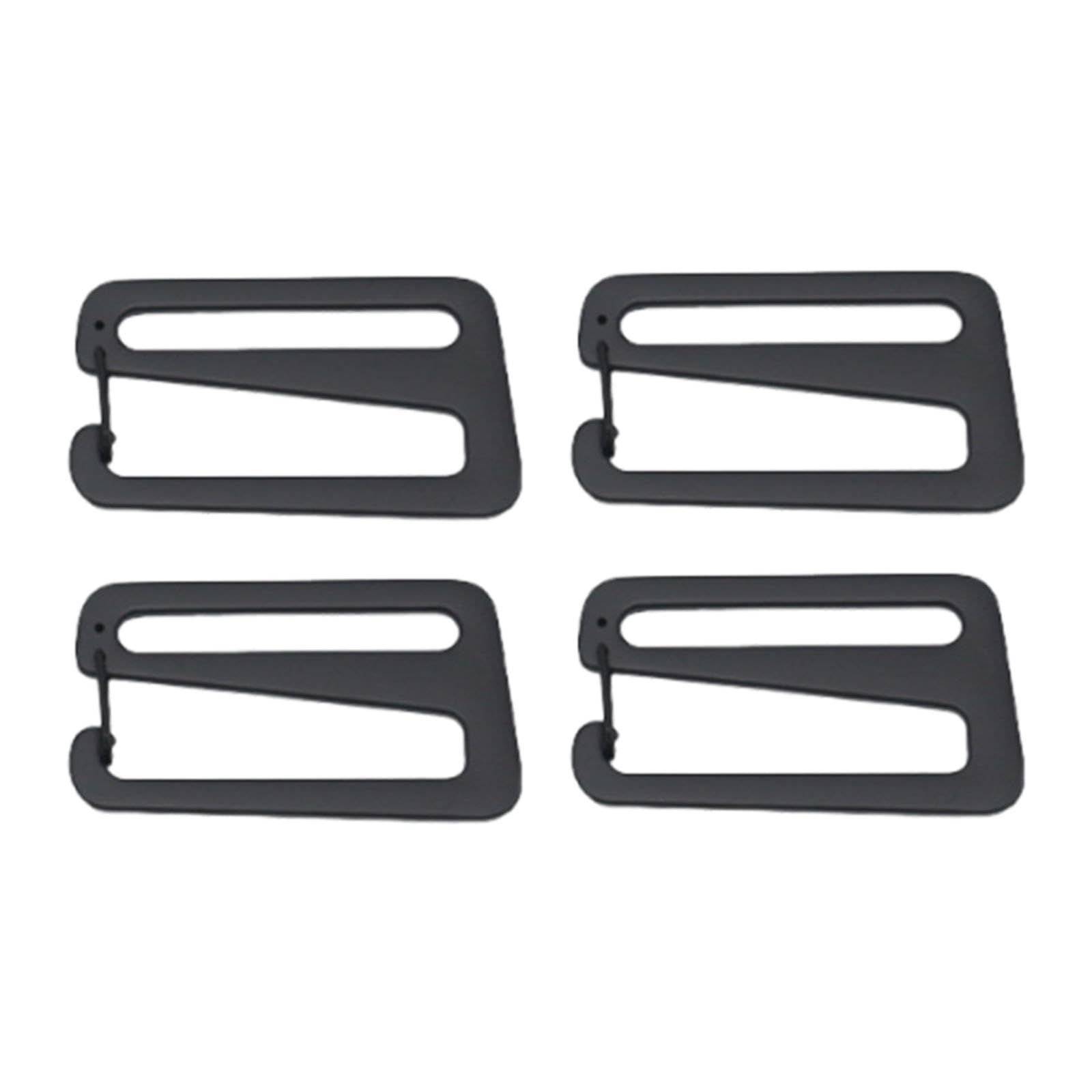 ecomistiq®4pcs strap belt buckle with open lock adjustable for clothing hiking webbing black