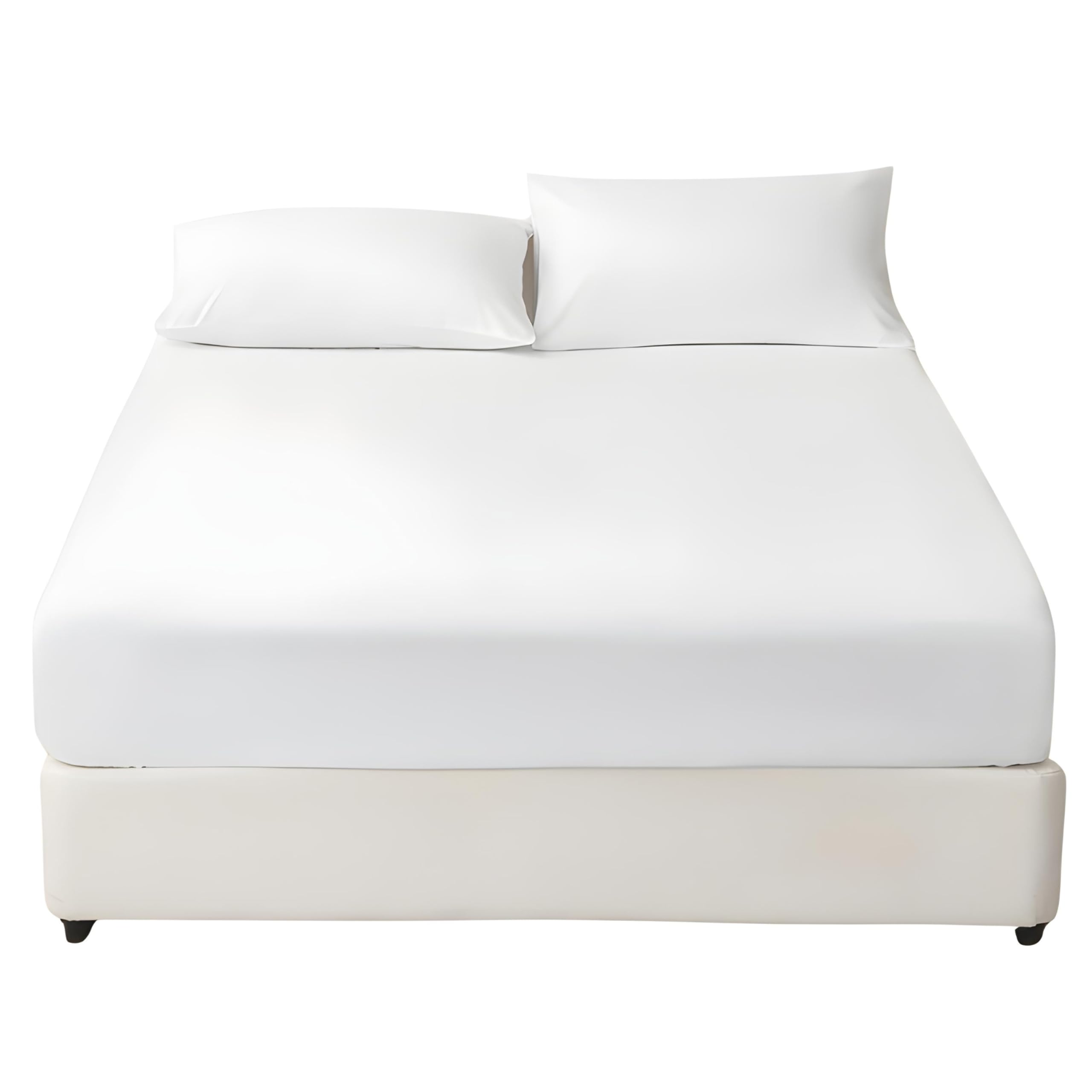 BRIT COTTON® White Super King 100% Egyptian Cotton Fitted Sheet – 200 Thread Count, 16-Inch (40cm) Extra Deep Pocket, Soft & Breathable Luxury Bedding for Thick Mattresses