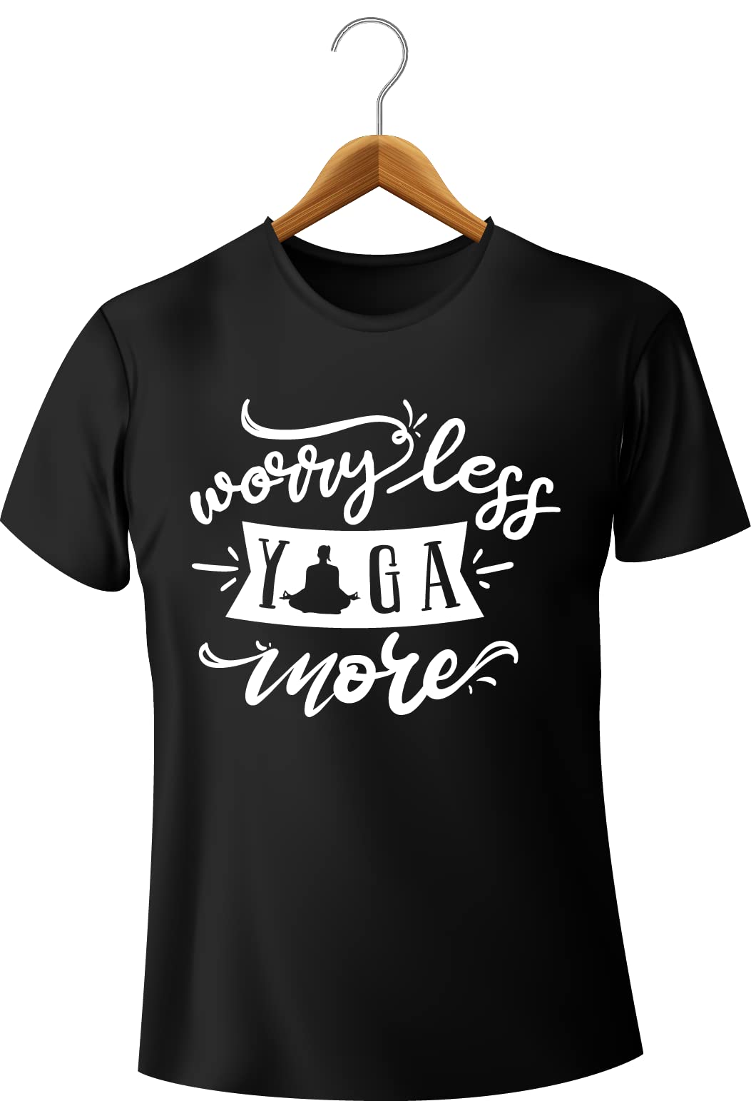 Worry Less Yoga More - Funny Yoga Quote T-Shirt For Men and Women, Funny Yoga Gift Shirt