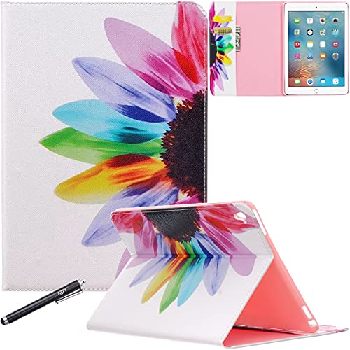 Ipad Pro 9.7 Case, Newshine Premium Synthetic Leather Stand Case Cover With [Card Solts] For Apple Ipad Pro 9.7 Inch 2016 Release Table (Flower) #TOP14
