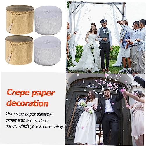 SEWACC 4 Rolos De Rolo De Papel Crepom Decorações De Casamento Decoração Colorida Papel Crepom Decor