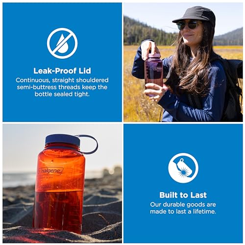 Image of Nalgene 32 oz Wide Mouth Water Bottle | BPA-Free, Durable & Leak Proof, Lightweight Bottle for Hiking & Gym, Work & Travel