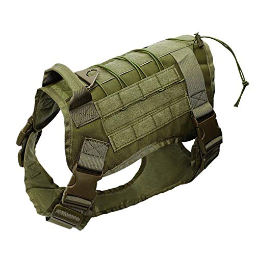MILECN Táctica del arnés del Perro, Perro de Trabajo Chaleco de Entrenamiento de Tiro Delantero n Correa Clip Anillo D, 1000D Pesada Perro Deber Molle Chaleco arnés para Perros medianos Grandes,B,L Cover