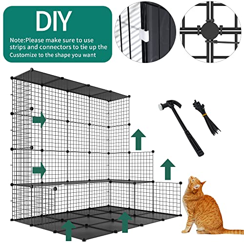 Yitahome Cat Cage Indoor Large With Storage Cube Diy Outdoor Catio Cat Enclosures Metal Cat Playpen With Hammock Platforms For 1-4 Cats 5 Tiers Cat Kennel #TOP5