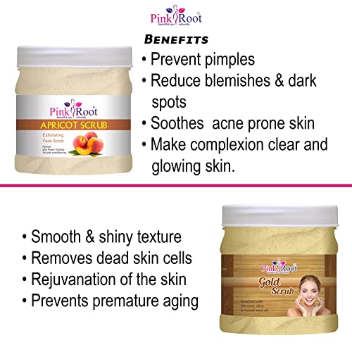 Image of Pink Root Gold Scrub 500gm with Apricot Scrub 500gm