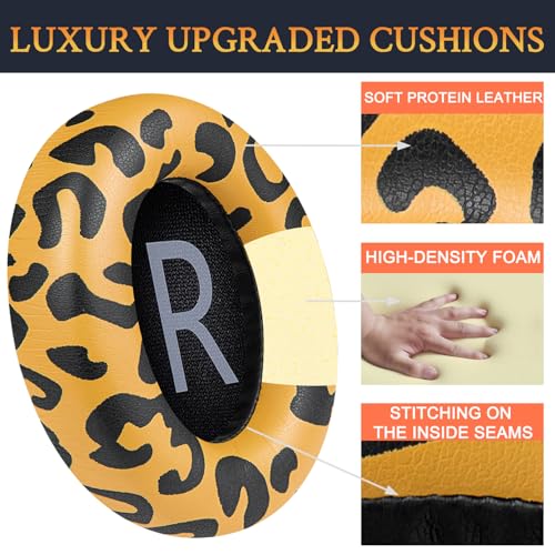 Image of SOULWIT Replacement Earpads for Bose 700 (NC700) Wireless Headphones, Ear Pads Cushions with Softer Protein Leather, High-Density Noise Cancelling Foam, Added Thickness - Tiger Stripes