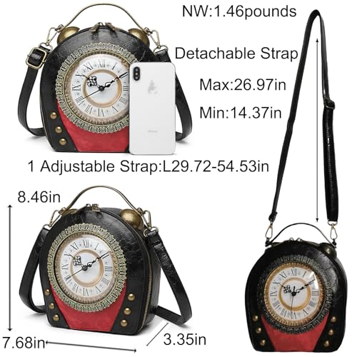 Image of Women PVC Clock Shaped Handbag Crossbody Shoulder Bag Clock Purse