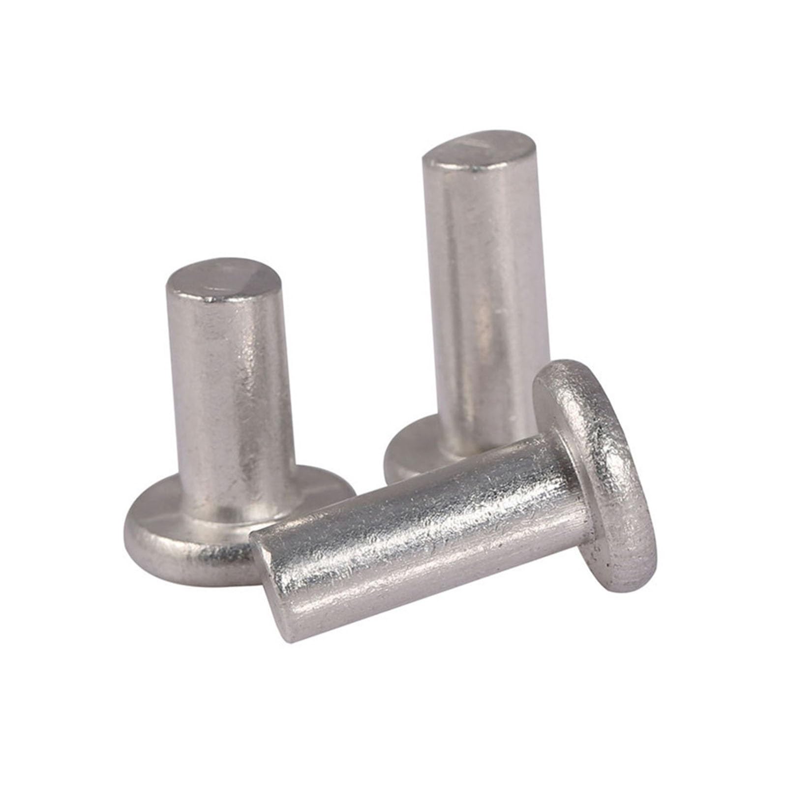 50 Pezzi Rivetti Solidi a Testa Piatta, Alluminio M6 Tondi Rivetti Solidi per Fai da te, Mobili, Plastica, Legno, Vetro, Gomma(M6X50mm)