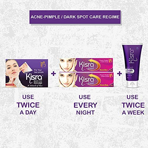 Image of Kisra Premium Acne Prone Skin - Controls Acne Development - Clears Out Clogged Pores - Formulated Specially To Create A Barrier Against Acne Development - Pimple Care Soap (Pack Of 9) SH-7711