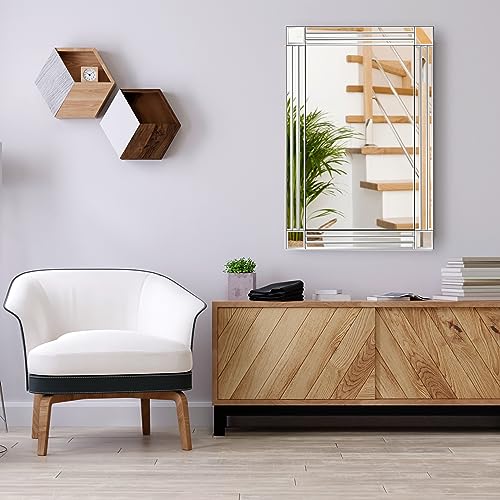 Trendi Large Frameless Wall Mirror 90cm x 60cm | Rectangular | Ideal for Living Room Decor, Dressing Room, and Bathroom - Cosy Home Interiors Trendi Large Frameless Wall Mirror 90cm x 60cm | Rectangular | Ideal for Living Room Decor, Dressing Room, and Bathroom - Image 5