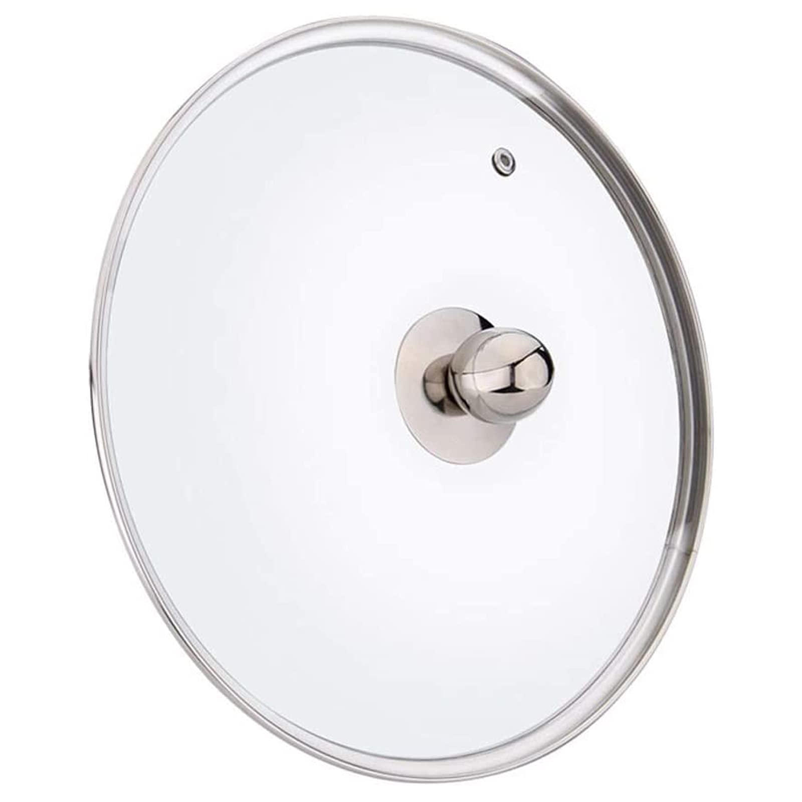 BATLAM Pfannendeckel Topfdeckel aus gehärtetem Glas, mit Edelstahleinfassung und Lüftungslöchern Haushalt Transparente Pfannenabdeckung Universeller Ersatz-Pfannendeckel (24cm)