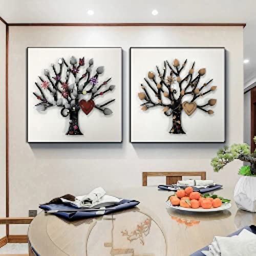 Art impression peintures mur arbre de vie abstrait affiche photo salon 70x70cm
