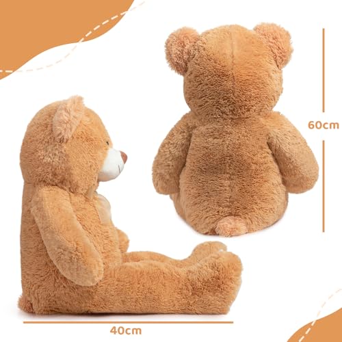 BEJOY 100cm Teddybär, Riesen Plüschtiere Kuschelbären große Stofftier Schmusetier, Liebesgeschenk Geburtstag, Valentinstag, Hellbraun