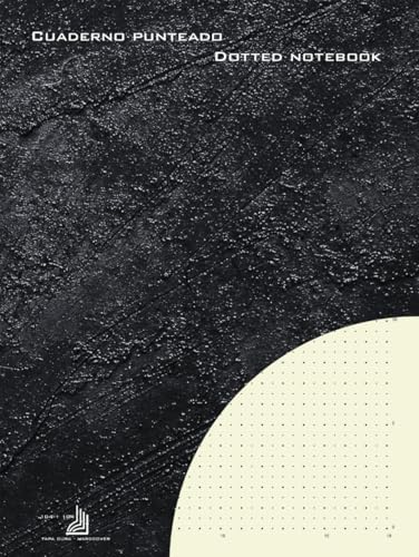 Cuaderno punteado – Dotted notebook: KonKreto. Cuaderno clásico con hojas punteadas. Tapa dura. Color negro cemento, tamaño A4 21x27 cm, 208 hojas, papel crema 80 gr/m2.