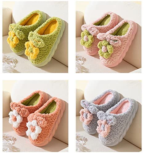 Women's Slippers Adult Warm Plush Flowers Indoor Non-slip Home Thick Bottom Winter Men's Cotton4