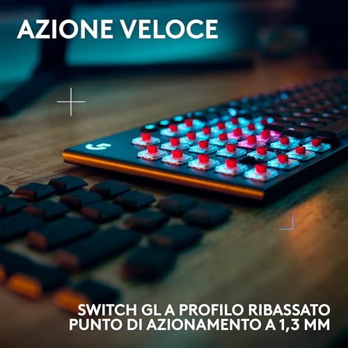 G915 X LIGHTSPEED Tastiera gaming wireless a profilo ribassato, copritasti in PBT bicomponente, tasti completamente programmabili, switch GL Brown Tactile - PC/Mac, US QWERTY Layout - Nero - Tastiera gaming - Immagine 2