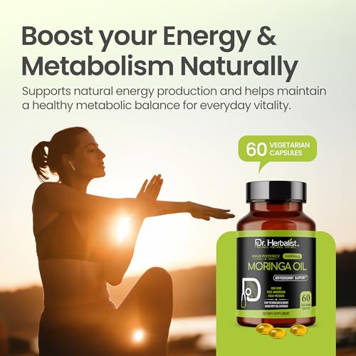 Image of Dr. HERBALIST Moringa Oil Softgels 1600mg, Cold Pressed, Halal 60ct