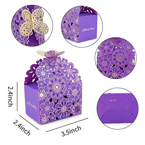 Cajas para galletas con mariposas Kslong pack de 50 unidades para recuerdos 5