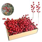 himmel 35 Pack Christmas Tree Decorations,9 inch Artificial Red Berry Stems,Red Berries Christmas Decor Tree Decorations Crafts Wedding Holiday Season Winter Décor Home Decor - Image 1