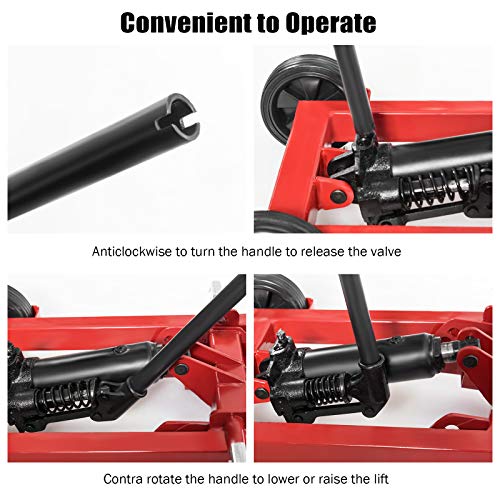 Goplus Lawn Mower Lift with Hydraulic Jack, 500-lb Capacity Easy Assembly Lift