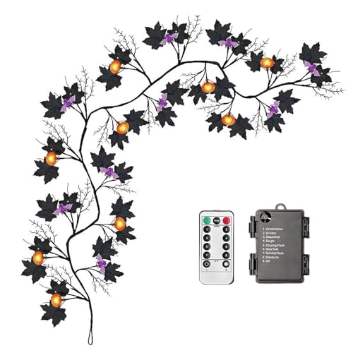 Genérico Luces De De Halloween - Luces LED Decorativas de Ramas de Sauce para Noche de Brujas - Guirnalda Decorativa Impermeable Con 8 Modos Para Ventana Balcón Interior Exterior Sala De Estar