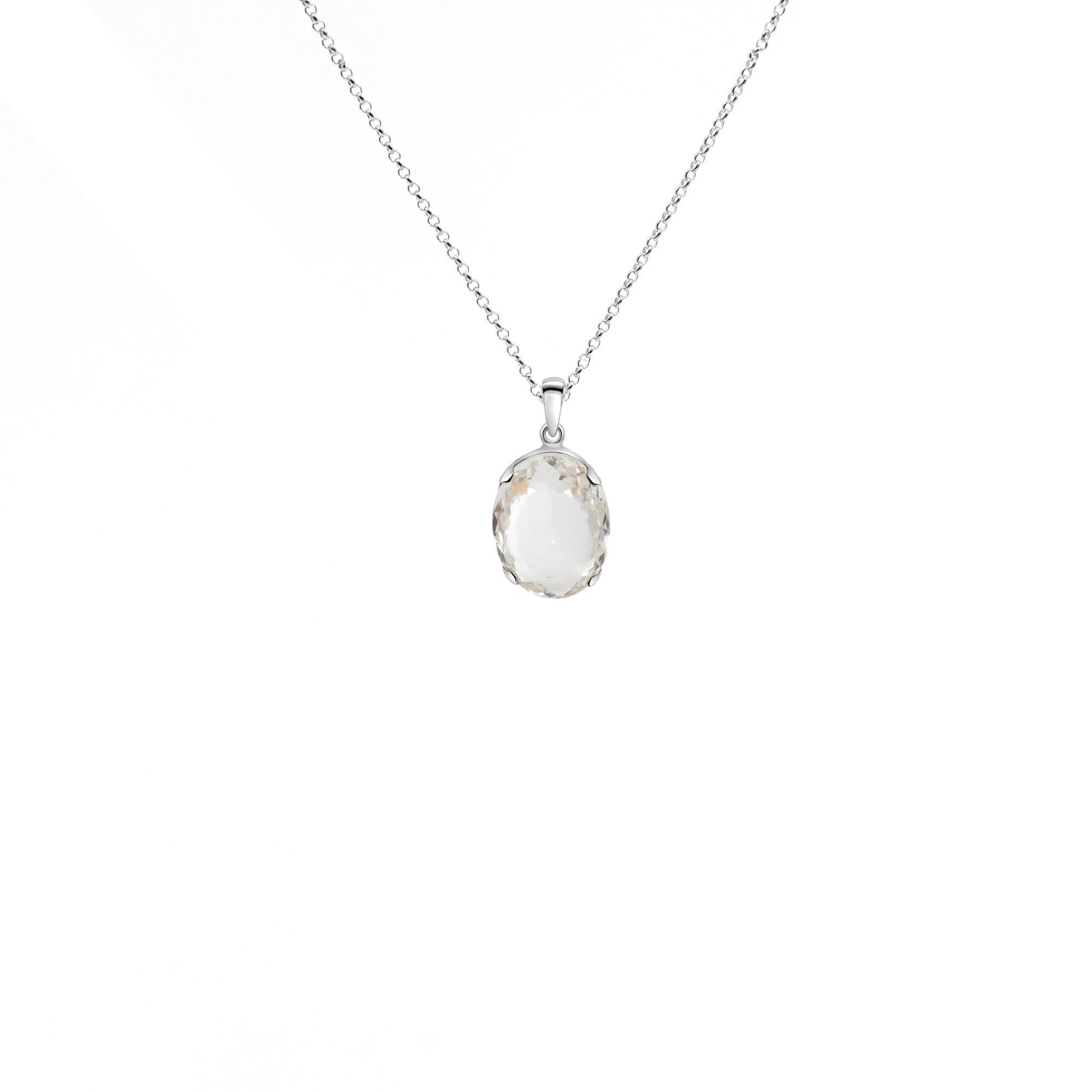 Circle Rolo Link Chain 1,5 mm Halskette 925 Sterling Silber Bergkristall Anhänger Damen/Herren Schmuck