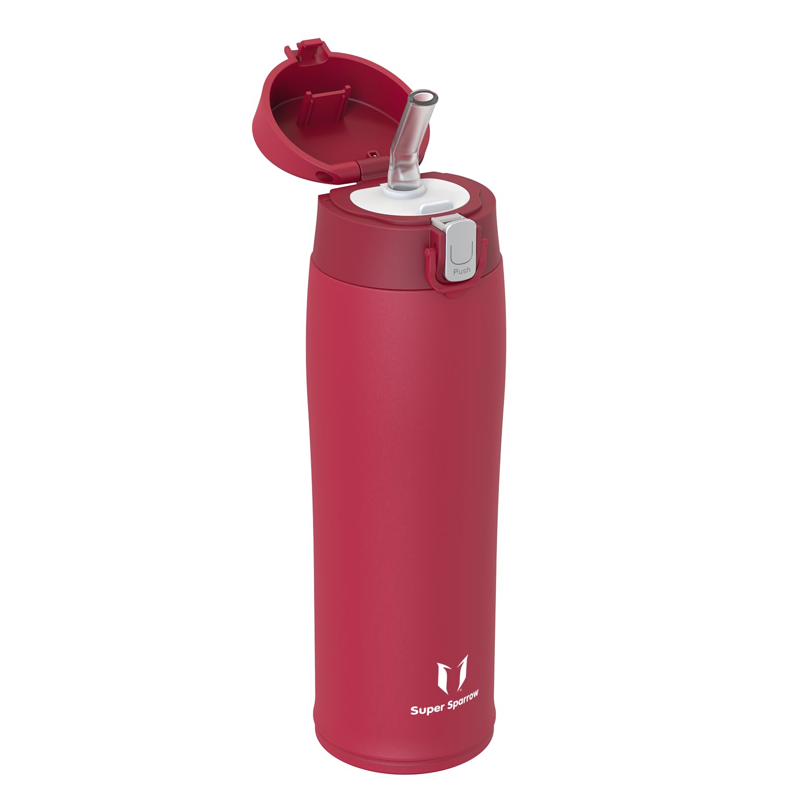 Super Sparrow Borraccia Termica Cannuccia, Borraccia in Acciaio Inox - 350ml, 500ml, 750ml, 950ml - Senza BPA Tazza Borracce Termiche, Bottiglia Termica per Bambini, Scuola, Sportiva