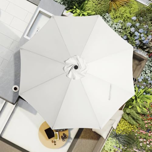 Image of MASTERCANOPY Patio Umbrella 9 ft Replacement Canopy for 8 Ribs-White Canopy Only