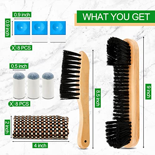 5 Set Billiards Pool Table Rail Brush Cleaning Tools Pool Table Brush Set With 8 Pool Cue Chalk Cubes Cloth 8 Slip On Pool Cue Tip For Wooden Kit Of Billiard Accessories (Wood Color) #TOP1