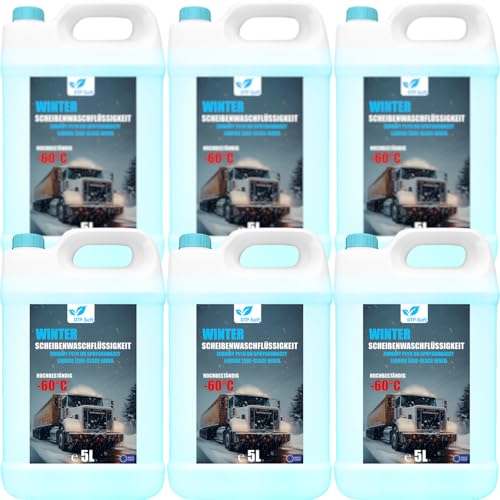 Scheibenfrostschutz Konzentrat 30 Liter -60 Grad | Frostschutz Konzentrat für die Auto Scheibenwaschanlage | Frostschutz Konzentrat 6x 5L