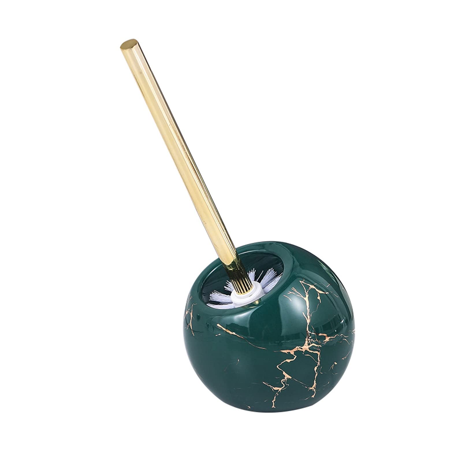 Szczotka do muszli klozetowej i uchwyt, zestaw szczotek do czyszczenia toalet ze stalową rączką, ceramiczna szczotka do toalety i uchwyt do łazienki (kolor: czarny) (zielony)