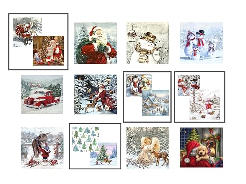 Christmas Napkins for Decoupage