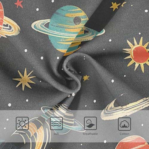 Toddler Girls Underwear 2t Cotton Panties Little Girl Cartoon Kids Briefs Undies Solar System Planets Stars Black3