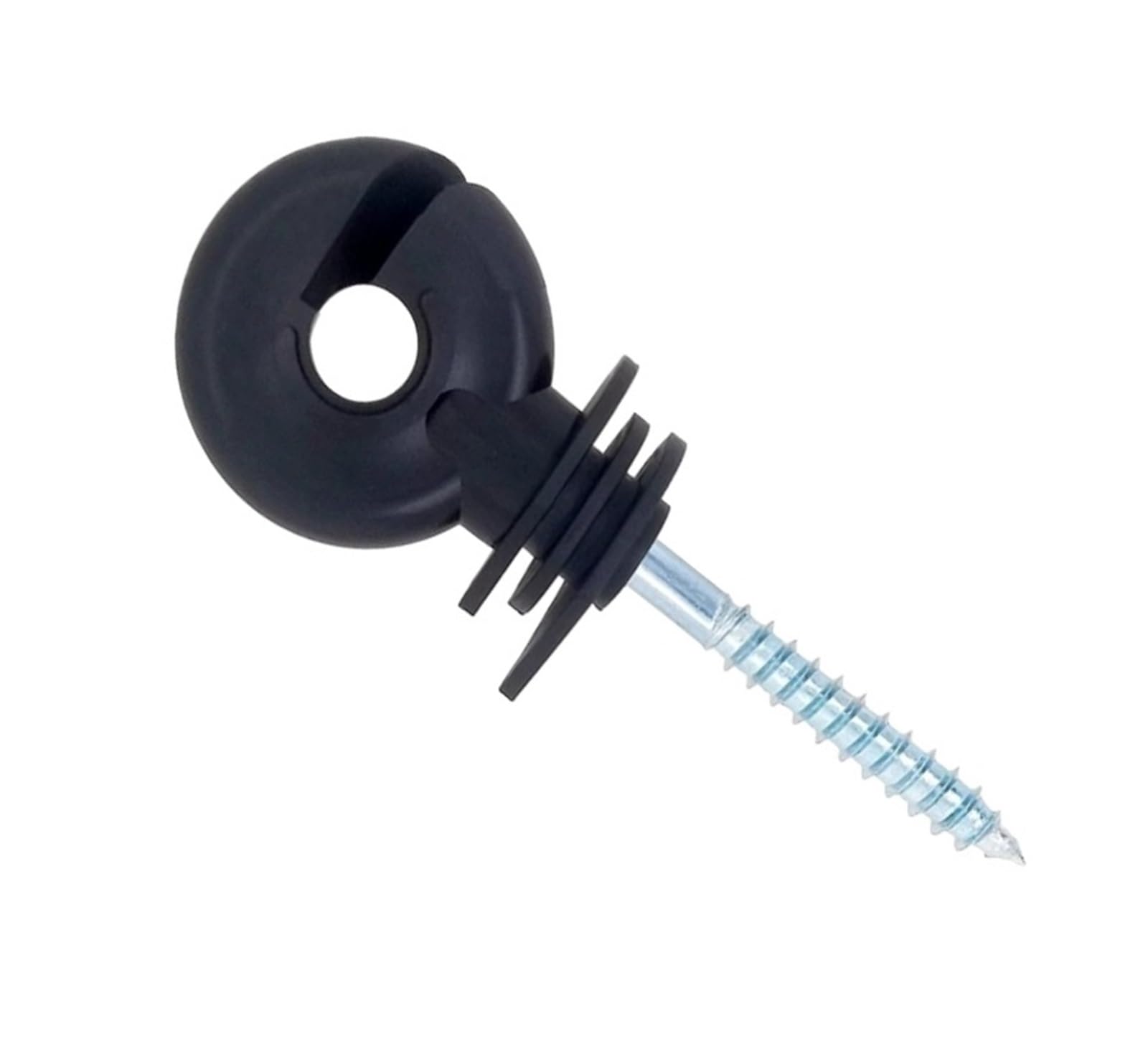 Aislador de Cerca eléctrica, aislador atornillado, Poste de Anillo de Cerca, aislador de Poste de Madera con Herramienta de Enchufe Aislante, 50 Uds.