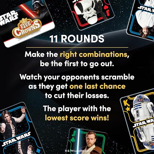Image of Five Crowns Star Wars Rummy Style Card Game for Kids, Family Game Night