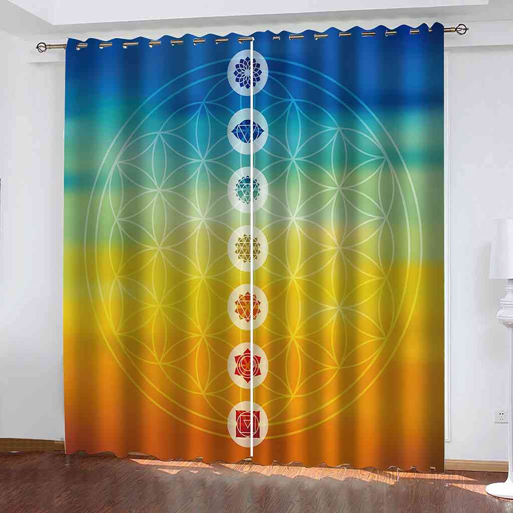 Rideaux occultants enfant fleur abstraite 3D en polyester 140x160 cm