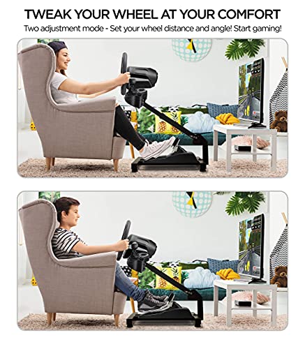 Flybold Racing Wheel Stand - Steering Wheel Stand Sim Racing Stand With Shifter Compatible With Logitech G25 G27 G29 G920 G923 Racing Wheel Thrustmaster Ferrari Xbox thumb #3