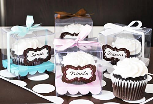 RUSPEPA 30Pcs PET Transparent Boxes/Clear Gift Boxes for Wedding, Party and Baby Shower Favors, Clear, 10 x 10 x 10 CM, 30pcs